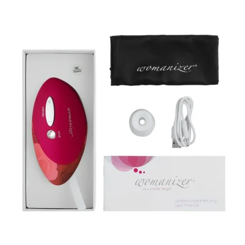 Womanizer W-500 Red/Rose - Клиторальный стимулятор, 12 см (розовый)