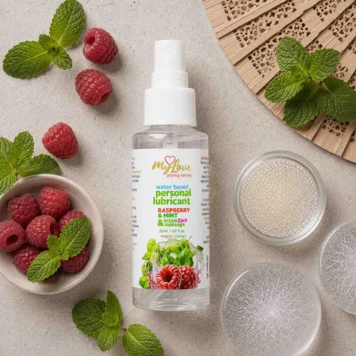 2в1 лубрикант та масажний гель - MyLove Aroma Series Intim&Massage Raspberry & Mint, 50 мл - купити в Україні | Секс шоп SEX-SHOP.ua