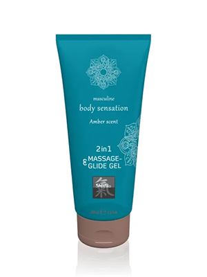 Shiatsu - Amber Scent Massage and Glide Gel 2in1 - Лубрикант и массажное масло 2 в 1, 200 мл