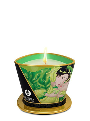 Shunga Massage Candle Exotic Green Tea - Массажная свеча с ароматом зелёного чая, 170 мл