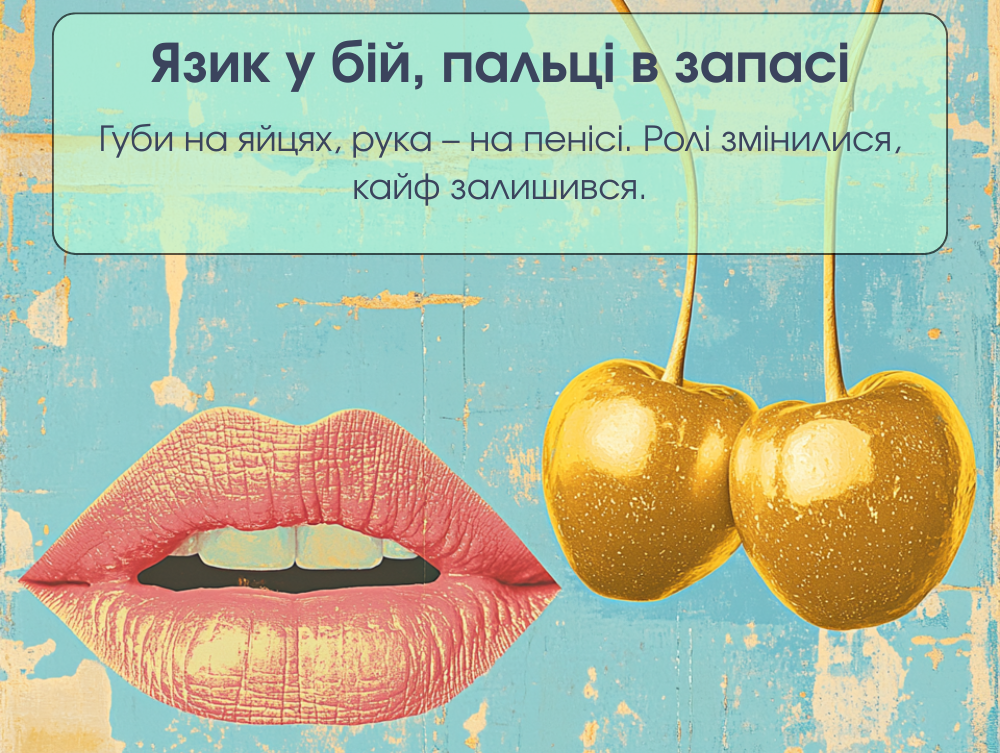 Массаж яичек языком и пальцами