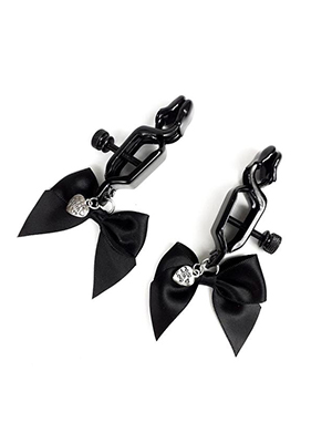 Art of Sex - Nipple clamps Black Bow - Зажимы для сосков с бантиками