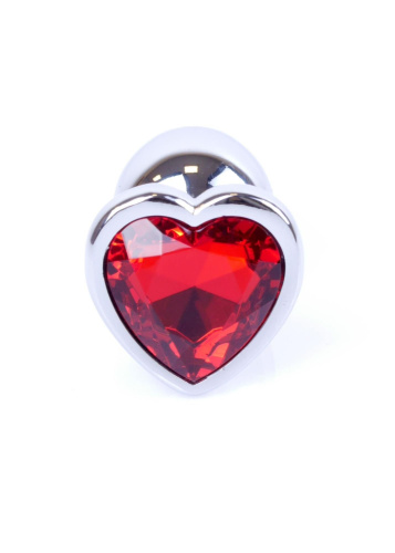 Анальная пробка с камнем B-Series Jewellery Silver Heart Plug