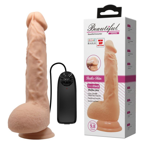 Реалистичный вибратор Baile Beautiful Encounter Jason Vibrator, 25 см