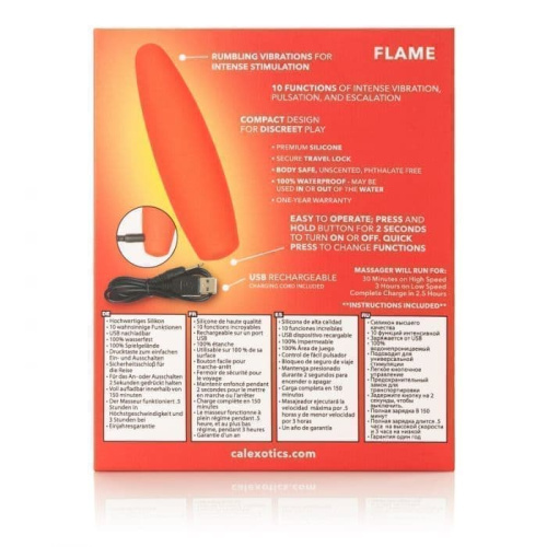 CalExotic Red Hot Flame вибромассажер 12х3.25 см