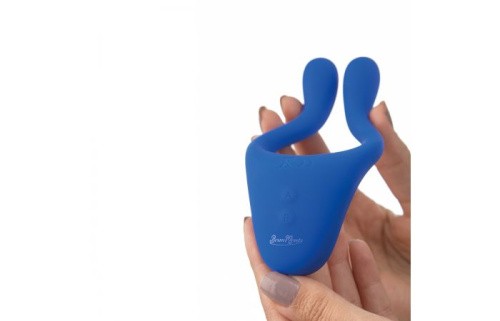 StRubber BeauMents Doppio - многофункциональный вибратор, 13х4.5 см (синий)