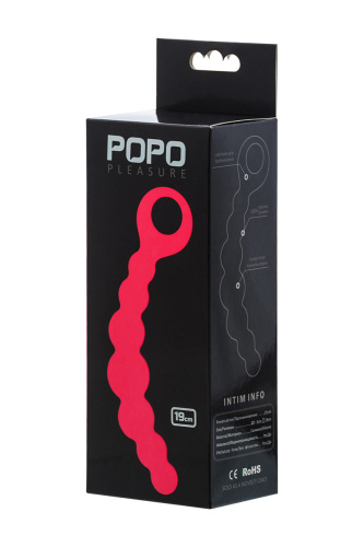 Toyfa Popo Pleasure - анальний стимулятор, 15х3 см (малиновый)