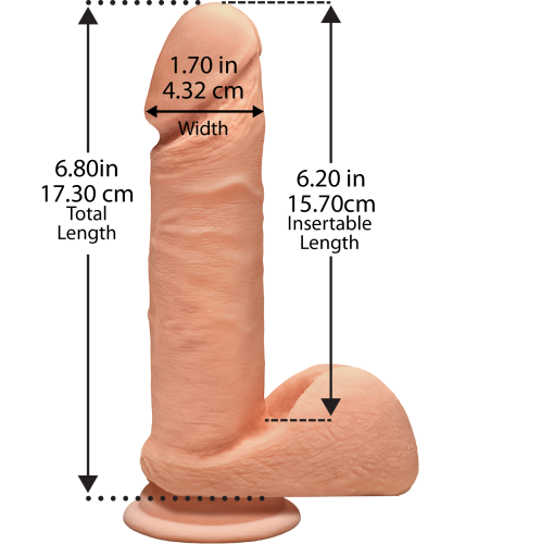Doc Johnson The D - Perfect D - 7 Inch With Balls - фаллоимитатор, 17.8х4.5 см (телесный)