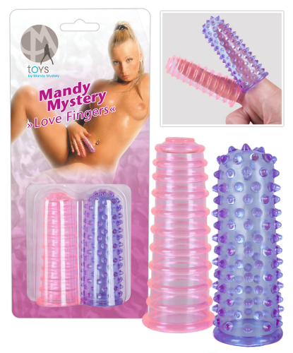 Orion Mandy Mystery Love Fingers - Рельефные насадки на пальцы, 8х2.5 см (2 шт)