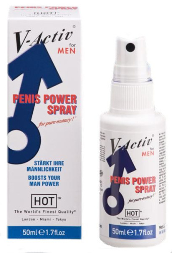 Hot V-Activ Penis Power Spray For Men - Спрей для эрекции, 50 мл