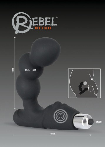 Rebel Prostate Stimulator - Масажер простати, 14 см (чорний) - купити в Києві, Україні