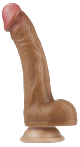LoveToy - Nature Cock 8 - Фаллоимитатор на присоске, 20.5х3.5 см (коричневый)