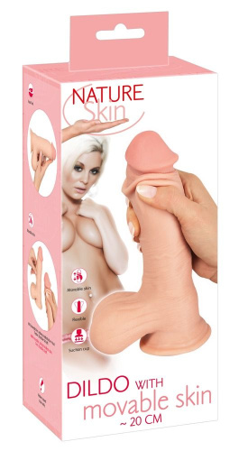 Orion NS Dildo with movable skin 20 - Релистичный фаллоимитатор, 20 см (телесный)