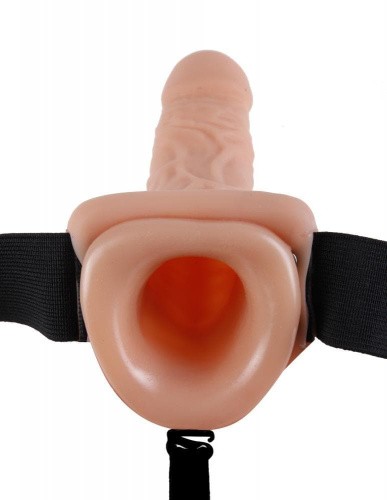 Fetish Fantasy Series 11 Vibrating Hollow - Большой полый страпон с вибрацией, 27.9х4,8 см (телесный)