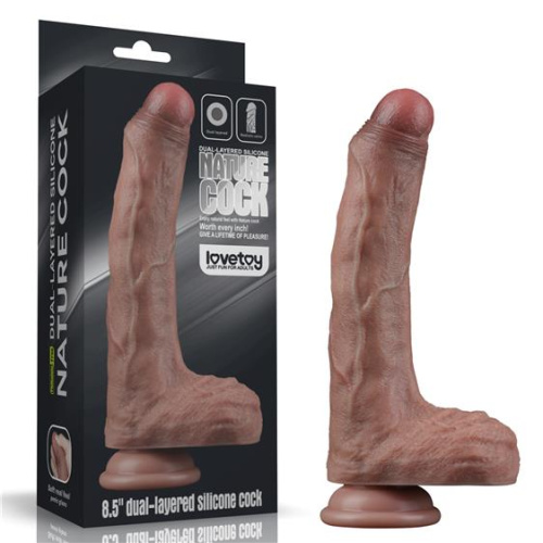 Реалистичный фаллоимитатор LoveToy Dual-Layered Silicone Cock 8.5", 22 см