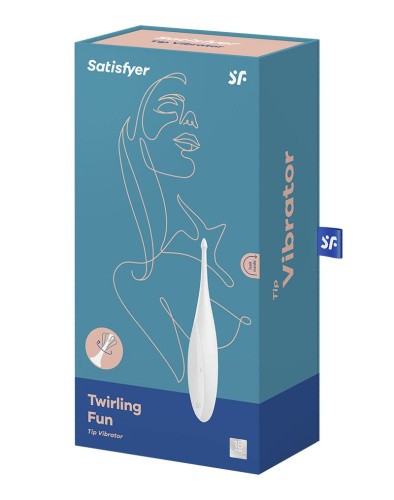 Satisfyer Twirling Fun White точечный вибратор для клитора, 17.5х3.2 см (белый)