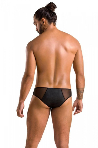 Passion - 042 SLIP TIMMY black - Сексуальні чоловічі труси з блискавкою спереду, S/M - купити в Києві, Україні