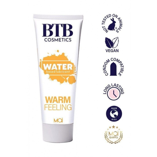 BTB Warm Feeling - Разогревающая смазка на водной основе, 100 мл