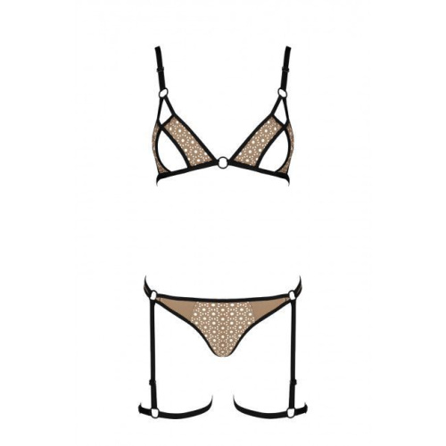 Passion - GABI SET - Сексуальный комплект белья, L/XL (бежевый)