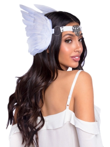 Leg Avenue-Feather headband White - Повязка на голову с перьями (белый)
