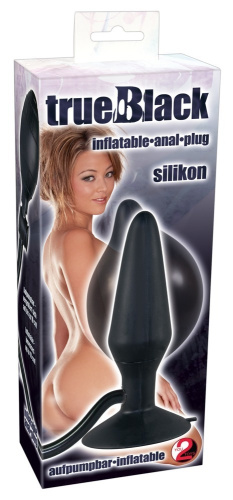Orion True Black Silikon Pump Plug - надувна анальна пробка, 15х4-10 см (чорний) - купити в Києві, Україні