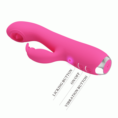 Pretty Love Rachel Licking Vibrator - вибратор-кролик с имитацией оральных ласк, 19.9х3.5 см