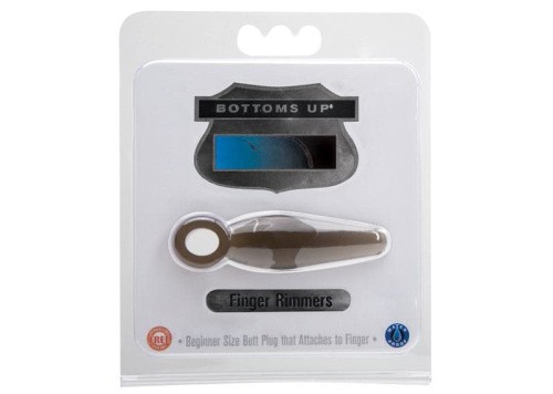 Topco Sales Bottoms Up Finger Rimmers - Анальная пробка малая, 7х2 см (серый)