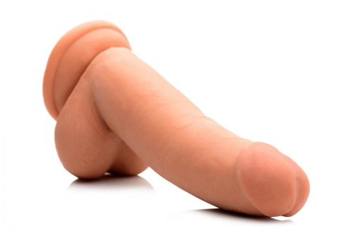 8 Inch Ultra Real Dual Layer Suction Cup Dildo - Medium Skin Tone - фаллоимитатор 18х5 см. (телесный)
