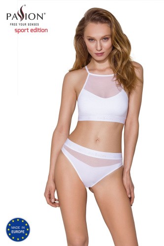 Passion PS006 top спортивный топ с прозрачной вставкой, XL (белый)