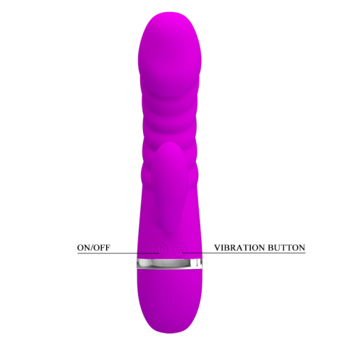 Pretty Love Tracy Vibrator - Рельефный вибратор-кролик, 18.8х3.5 см (фиолетовый)