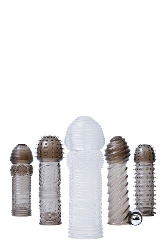 Evolved Vibrating Penis Sleeve Kit - Набор насадок на пенис с вибропулей,  12.7х3.8 см