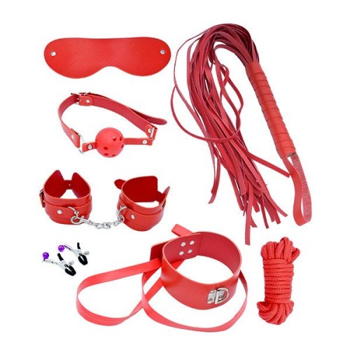 MAI - BDSM Starter kit Nº 75 - Стартовый набор БДСМ аксессуаров из 7 предметов (красный)