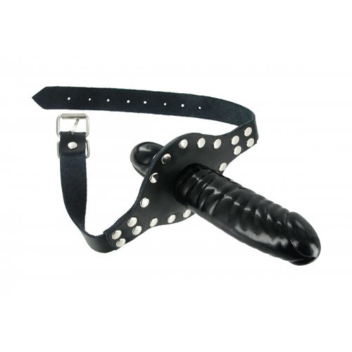 Strict Leather Ride Me Mouth Gag - кляп-фалос зі страпоном, 12х4 см (чорний) - купити в Києві, Україні