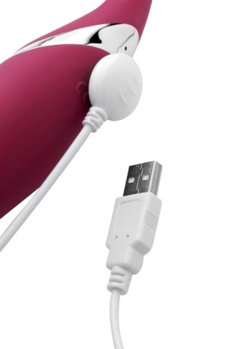 Shegasm Intense 2 in 1 Clit Stimulator - Женский стимулятор с вакуумом, 19.7х4.4 см (рожевий)
