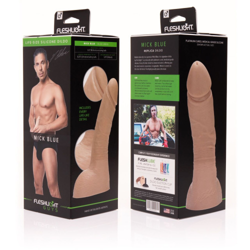 Fleshlight Fleshjack Boys: Mick Blue Dildo реалистичный фаллоимитатор, 21х4.6 см