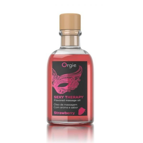 Orgie Lips Massage Kit Strawberry-масажне масло полуниця, 100 мл - купити в Києві, Україні