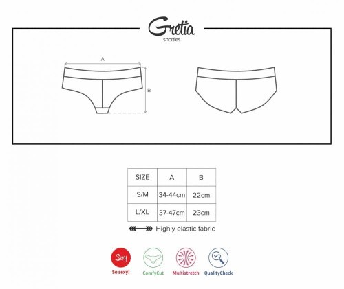Obsessive Gretia - эротические шортики, L/XL (чёрный)