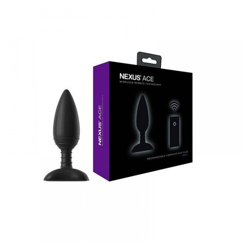 Nexus Ace Remote Control Vibrating Butt Plug S - Анальная пробка с вибрацией и дистанционным управлением, 10х3 см (чёрный)