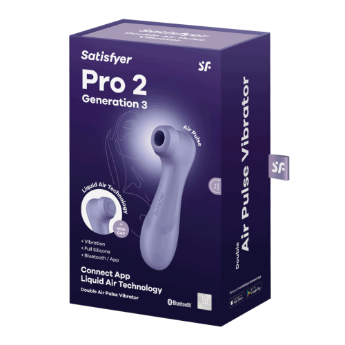 Satisfyer - Pro 2 Generation 3 Connect App - Вакуумний смарт стимулятор для клитора с вибрацией и Liquid Air (фиолетовый)