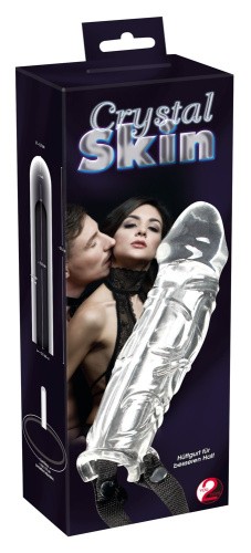 Orion Crystal Skin Penis Sleeve - Насадка на член с ремнями, +5 см (прозрачный)