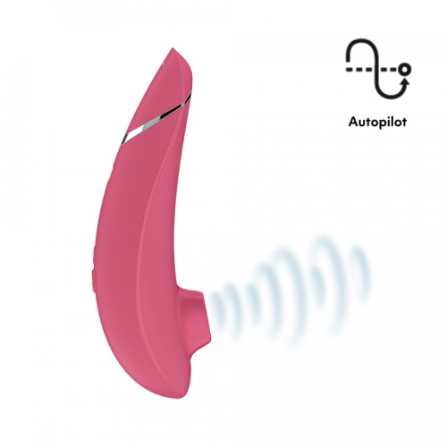 Womanizer Premium 2 + Лубрикант 50 мл - Инновационный клиторальный вакуумный стимулятор, 15.5х3.5 см (малиновый)