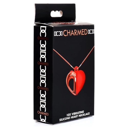 Charmed Vibrating Silicone Heart Necklace - ожерелье с подвеской вибратором, 90 см (красный)