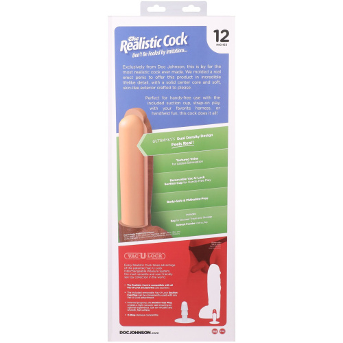 Фаллоимитатор Doc Johnson The Realistic Cock ULTRASKYN 12 Inch Hung, 31,8 см