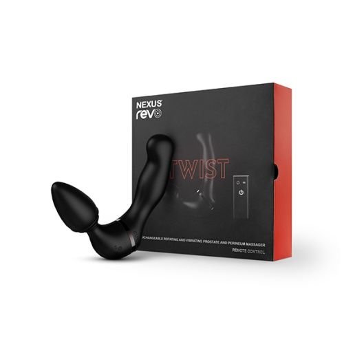 Nexus Revo Twist 2 in 1 Rotating Prostate Massager and Vibrating Butt Plug - стимулятор простаты с анальной пробкой, 19.7х3.4 см (чёрный)