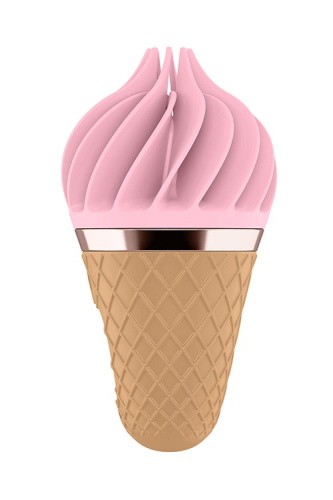 Satisfyer Layons Sweet Treat - стимулятор для клитора с вращающимися лепестками, 10х4 см (розовый с коричневым)