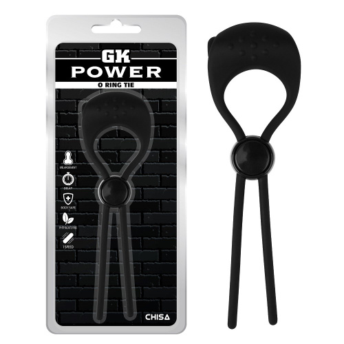 Chisa Gk Power O Ring Tie - Эрекционное лассо с вибрацией, 16 см (черный)