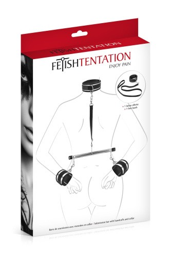 Fetish Tentation Submission bar with handcuffs and collar - фіксатор для рук та шиї з повідцем - купити в Києві, Україні