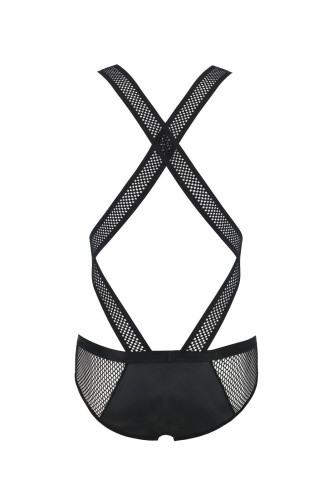 Passion - 045 BODY VICTOR black - Сексуальный боди на бретельках, XXL/XXXL