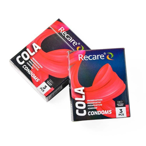 Презервативы Holographic Recare Cola Dotted&Ribbed Condoms с ароматом Колы, 3шт