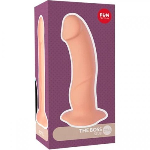 Fun Factory The Boss Stub - Реалистичный фаллоимитатор с изогнутой головкой, 18x4.2 см (телесный)